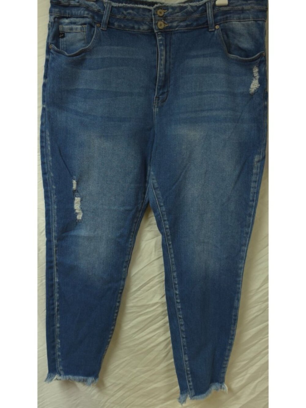 Kancan Estillo Womens 24 Distressed Frayed Waist Hems Stretch Ankle Jeans 42X29